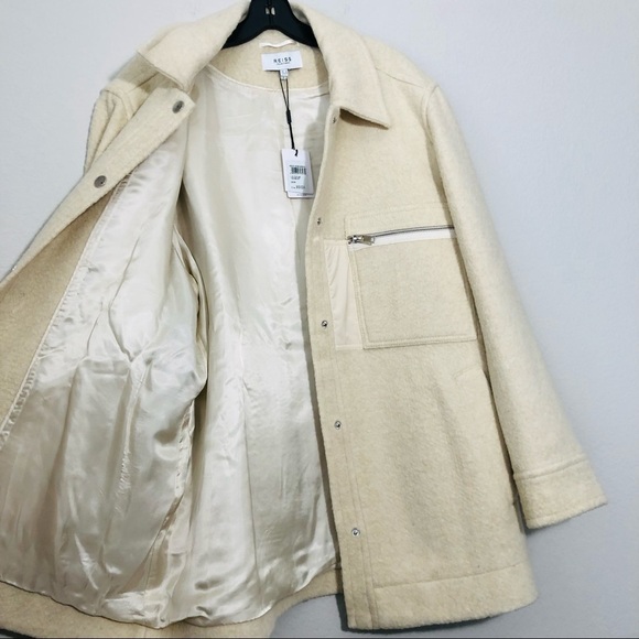 NWT REISS Oversized Boxy Lio Shirt Jacket Shacket in Cream Size 14 US / 18 UK - Picture 10 of 14